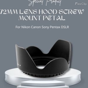 72mm Screw Mount Lens Hood Flower Crown Petal for Canon Nikon Sony