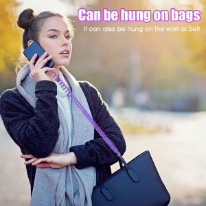 สายคล้องโทรศัพท์มือถือยืดหยุ่น สายห้อย โทรศัพท์มีสีสันพวงกุญแจ พกพาอเนกประสงค์ สไตล์แฟชั่นสายสปริงกันสูญหาย