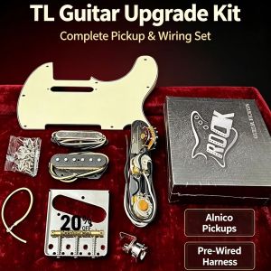 TL Tele Guitar Full Upgrade Kit Alnico Pickup Pre-Assembled Wiring Harness Pickguard Bridge Hardware Modify Parts Set