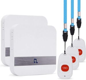 Wireless Caregiver Pagers Call Bell for Elderly MonitoringWearable SOS Call Button for Patients Home Alarm System for Elderly