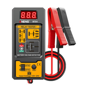 เครื่องทดสอบแรงดันไฟฟ้ารถยนต์ 11-25v เครื่องทดสอบรีเลย์รถยนต์สำหรับตรวจสอบแบตเตอรี่รถยนต์พร้อมไฟแสดงสถานะ LED และเครื่องมือวินิจฉัยรีเลย์