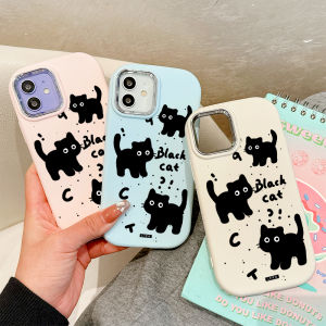 Hontinga Soft Case For OPPO A78 A77S A92 A9 A93 2020 A94 A95 A98 F11 Pro F1S F23 5G F9 Case Cute Cat Soft Original Silver Edge Lens Protector Silicone Full Cover Rubber Cases Back Cover Phone Casing Softcase