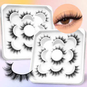Veltrinay Lashes Manga Eyelashes Cat Eye Lashes Spiky Eyelash C Curl Lash Wispy Natural Look False Eyelashes Makeup