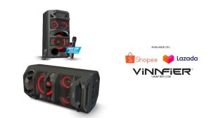 Vinnfier VF Tango Pro 3 WMB Portable Karaoke Speaker with RMS 200W (Free 2x UHF Wireless Microphone)