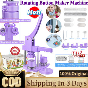 Upgraded Rotating Button Badge Maker Machine DC-109  Button Press Machine 253258mm mold DIY Badge Pin Maker Machine Kit with 300pcs Badge Parts