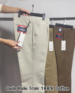 Quần Kaki 0Ly Trơn 100% Cotton Trung Niên Vĩnh Tiến 489 Cao Cấp