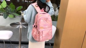 Dicetak beg galas comel wanita kapasiti besar beg sekolah gaya jepun junior pelajar sekolah menengah beg sekolah