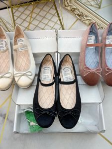 Phong Cách Hàn Quốc Giày Ballet Đáy Bằng Nút Bướm Mary Janes Retro Lụa Mềm Đáy Nhẹ Sinh Viên Bé Gái Giày Đơn