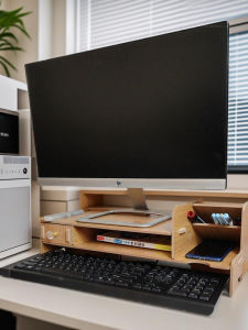 Elevated Desktop Stand Riser Pad 11cm Desktop Organizer Keyboard Storage Small Drawer Work Position Object Rack Multi-layer Storage Shelf