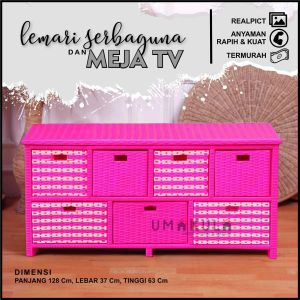 LEMARI RAK 7 LACI 2 WARNA MOTIF LORENG ROTAN SINTETIS MURAH / LACI SERBAGUNA MODERN / RAK PENYIMPANAN BAJU /BERKAS MEJA TV MINIMALIS TERMURAH 2023
