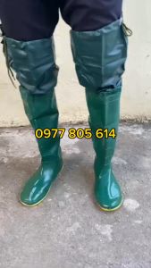 Ủng dài lội nước đế vàng cứng 2 lớp Hoa San size 36-43 ủng đùi ủng đi mưa ủng cấy dài ủng bảo hộ lao động