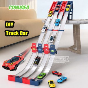 DIY Catapult Racing Track Toy & Interactive Alloy Car Playset for Kids