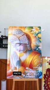 Khung ảnh Phật giáo treo tường Hình Phật tráng gương treo tường Tranh Phật giáo tập trung niệm chú tráng gương PQC70