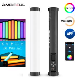 AMBITFUL A2 RGB Tube Light Fill Light Tube 2500-8500K CRI 95+ TLCI 97+Bluetooth Built-in APP Lithium Battery Magnetic Function