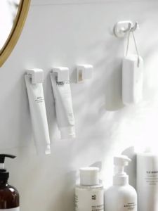 Toothpaste Holder/Bathroom Hook/Self Adhesive Hook/Adhesive Hook/Cleanser Hanging Clip Self-Adhesive Hook