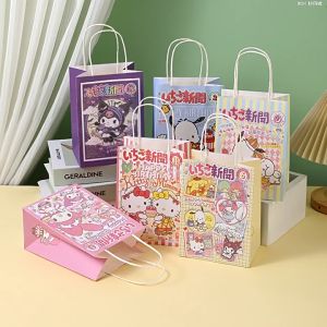 Cute Sanrio Gift Bags Anime Cartoon Hello Kitty Kuromi Gift Packing Treat Bag Supplies