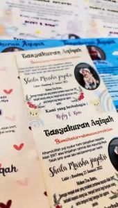 5-8 Arjuna Sticker Sykuran Tasyakuran Aqiqah Bayi Stiker Acara Aqiqah Anak Bentuk Kotak Uk.Sedang