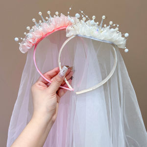 ENEN | Princess Style Crown Lace Veil Hair Accessory