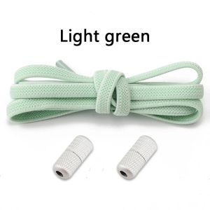 1 Pair Elastic Shoelaces Without Ties Flat Shoe Laces Round Metal Capsules Lock Rubber Band Lazy Shoes Lace For Sneakers