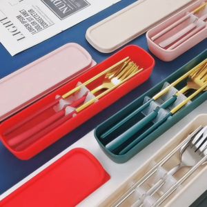 3in1 Cutlery Set 不锈钢便携餐具 Set Alat Makan Keluli Tahan Karat Sudu Garfu Penyepit Portable Stainless Steel Utensil Spoon Fork Chopstick Set Travel