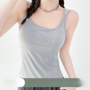 miiow | Womens Integrated Vest Top Strapless Bra Pad Summer Style Simple Pure Color MiiOW Cat Person Inner Wear Outerwear Beauty Back