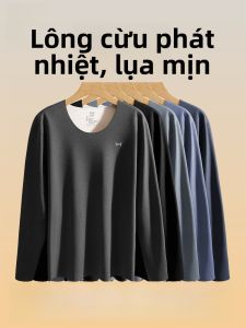 Áo lót giữ nhiệt MiiOW nam làm bằng vải lông cừu và lụa giữ ấm chống khuẩn