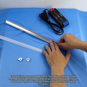 LED Strip Rigid Bar 1M Housing Aluminium + Cover Pelindung - Lampu LED Super Terang