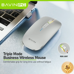 BAVIN K991 Triple Mode Wireless 2.4G w/ Bluetooth 5.1 Mouse DPI 1600 Compatible for Mobile Phone Tablet Laptop Computer