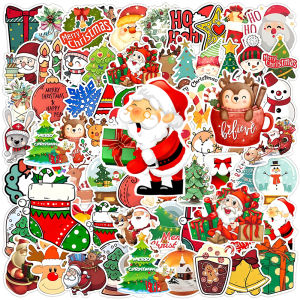 Kawaii Hoạt Hình Giáng Sinh Ông Già Noel Dán Thẩm Mỹ Chống Nước Tự Làm Đồ Chơi Cho Nhật Ký Laptop Sổ Lưu Niệm 10/30/50/100 Chiếc Tùy Chọn