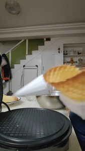 Waffle Cone Machine Ice Cream Cone MakerWaffle Maker Egg Roll Crepe Pan for Breakfast