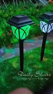 Solar LED Grid Retro Square Plastic Lawn Light Outdoor Waterproof Garden Landscape Decoration Lawn Stairs Step Fence Yard Garden Lampu Solar LED Railing Light  Wall   - LITTLE THINGY