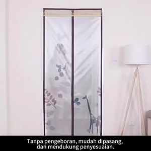 Tirai Pintu Model Magnet Anti Nyamuk Tebal Ukuran Tirai Tahan Angin 90/100*210 cm Tahan Air Dan Tahan Kotoran