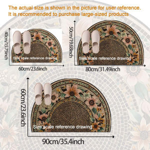 VIKAMA Luxury Retro Ethnic Style Welcome Mat Indoor Outdoor Comfortable Door Mat Living Room Bedroom Decorative Mat