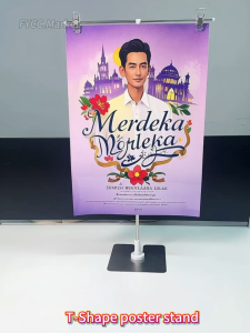 Universal Adjustable T Shape Banner Holder Stand T Shape Table Top Price Display For Counter Poster Show