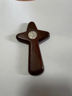 Saint Benedict Wooden Comport Cross / 4 inches / with pouch