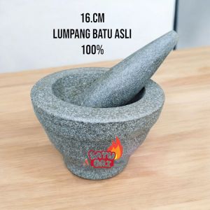 lumpang batu asli 16.cm