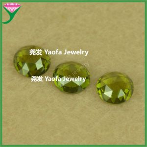 Olive Green round Flat Bottom Rose Cut Zircon Stone Artificial Gem Colorful Flat Bottom Diamond Fashion Jewelry Accessories