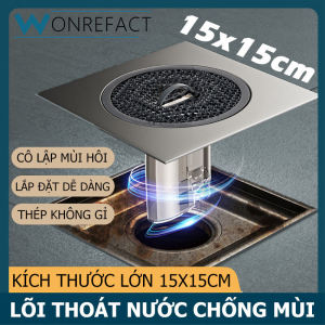Phòng tắm 15cm * 15cm kích thước lớn cống thoát nước gắn sàn thép không gỉ thoát nước sàn cống lõi chống mùi và côn trùng bằng chứng cài đặt nhanh
