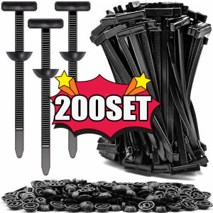Nylon Universal Cable Tie Buckle-Heavy Duty Zip Ties Holder with Pin & Button Design Plastic Cable Ties Tool Fasteners Car Body