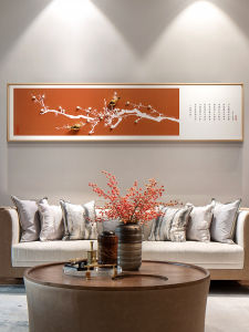 New Chinese Style Decorative Painting 3D Stereo Living Room Hotel Room Sofa Background Wall Art Metal Frame Oil Canvas