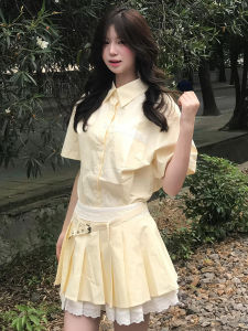 No Brand | ชุดเดรสสีเหลืองหวานและเล็ก ฤดูร้อนใหม่ 2025