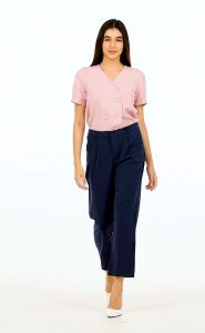 Krizia Cotton Blend Hight Waist Side Pocket Pants