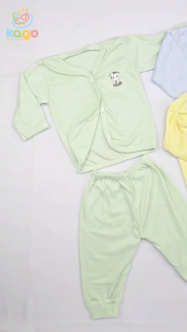 Setelan Baju Kancing Celana Panjang Bayi Warna Mega Baby Matching Set Color