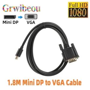 Cáp Mini DisplayPort Sang VGA 1.8m Bộ Chuyển Đổi Nam Sang Nam 1080P Cho HP Dell Asus Lenovo PC Laptop Truyền Video
