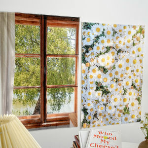 Vải Treo Tường Hoa Cúc Nhỏ Phong Cách INS Trang Trí Phòng Cải Tạo Vải Giả Cửa Che Khuyết Điểm Chụp Ảnh Phụ Kiện Hình Chữ Nhật