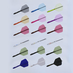3PCS CUESOUL ROST 77 Integrated Dart Pin Shaft and Flight Two in One Dart Flight Big Wing Shape-Transparent Color Set of 3 Pcs