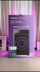 EuropAce EPU 3320C: PLAY SERIES 4-in-1 AIR PURIFIER w HEPA 13 + SPEAKER + WIRELESSPHONE CHARGING - 1 YEAR WARRANTY