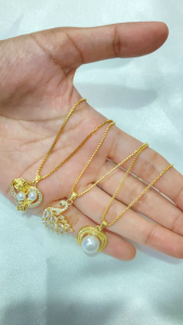 Noin - Kalung Liontin Hati Angsa Mutiara Gold Titanium Perhiasan Wanita Cantik Anti Karat Termurah