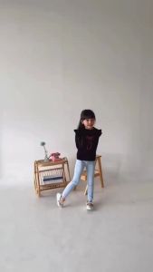 Smilee Emma Hitam - Ribbon Longtee Anak Perempuan [Size 1-5 Th] Baju Kaos Cewek