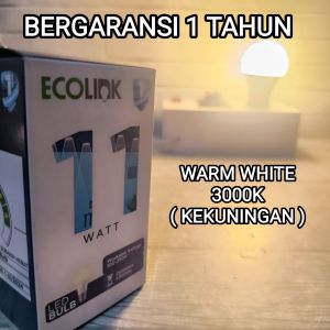 Ecolink Lampu Bohlam LED Bulb 11W 11 WATT Warm White 3000K Kuning Bergaransi 1 Tahun BAGUS KUALITAS TERJAMIN